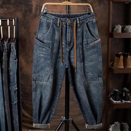 Pantalons pour hommes Outillage japonais Jeans multifonctions Hommes Printemps Loose Causal High Street Handsome Pocket Pantalons de grande taille Vêtements pour hommes