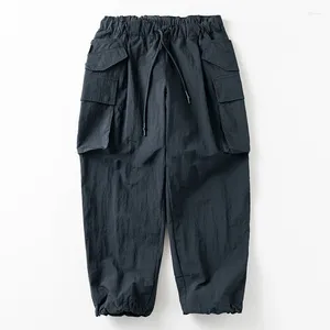 Pantalon pour hommes japonais coupe-vent et imperméable en nylon parachutiste avec plusieurs poches leggings décontractés à la mode