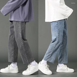 Herrenhose Jeans Frühling und Herbst Lose gerades Bein abgeschnitten lässig Trend Streetwear Herren