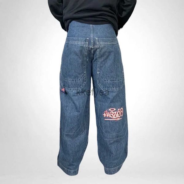 Pantalones para hombres jnco jeans holgados y2k masculino carta de hip hop gráficos retro jeans pantalones de mezclilla new harajuku pantalones de pierna ancha