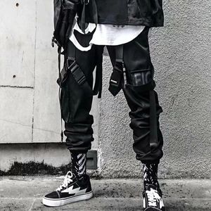 Pantalons pour hommes Joggers Cargo pour hommes Casual Hip Hop Hit Color Pocket Pantalons pour hommes Pantalons de survêtement Streetwear Rubans Techwear