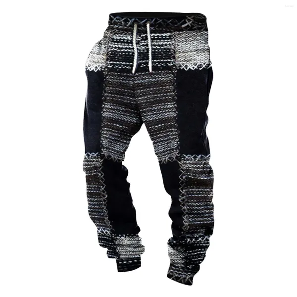 Pantalons masculins joggers hommes hommes automne et hiver 3d motif imprimé décontracté pantalon de pieds groupés de mode hip hop streetwear