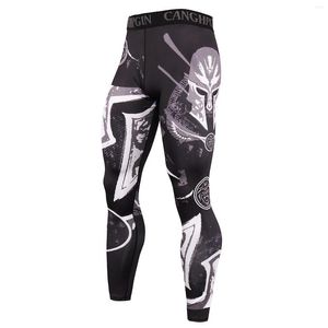 Pantalons pour hommes Joggers hommes pantalons de survêtement sport Lycra collants pantalons de Compression imprimé Fitness entraînement Legging course survêtement pour