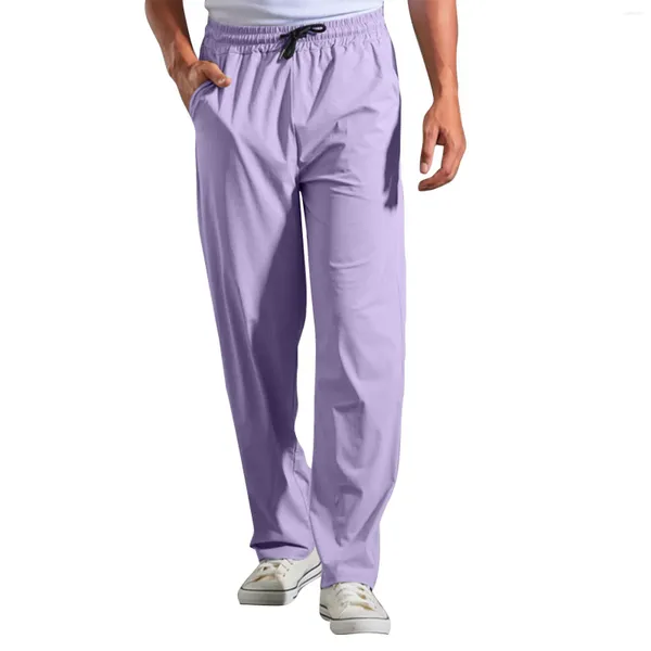 Pantalones de hombre Pantalones de chándal ligeros con cordón y bolsillo con cinturón para correr