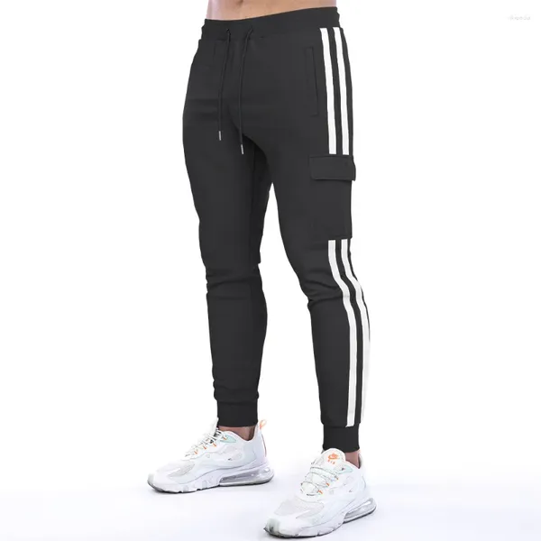 Pantalons pour hommes Jogging Hommes Sport Pantalons de survêtement Courir Joggers Coton Trackpants Slim Fit Bodybuilding Pantalon W11