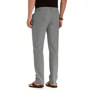 Pantalon de Jogging pour hommes, pantalon de survêtement avec cordon de serrage, poches en Polyester, couleur unie régulière, extensible, marque élégante