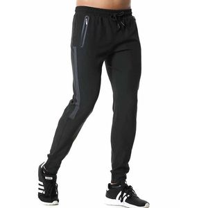 Pantalons pour hommes Pantalons de jogging pour hommes Pantalons de survêtement de sport respirants avec poche zippée Gym Training Workout Athletic Soccer Running Pantalons Noir Z0306