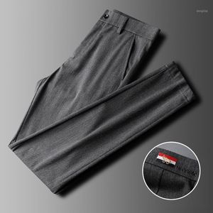 Pantalones de hombre JSBDA Estilo de moda de otoño Casual a medida, sin planchar, tejido elástico Slim Business