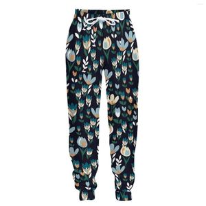 Pantalon homme Jumeast Y2K survêtement pantalon de survêtement décontracté Baggy pour homme noir fleurs image droite unisexe survêtement pantalon