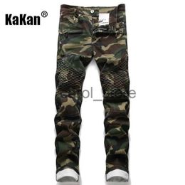Pantalons pour hommes Kakan - Jeans plissés à fermeture éclair droite et décontractée européenne et américaine, nouveaux jeans longs de sport pour hommes 23-001 J231208