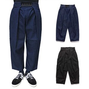 Pantalones de hombre Kapital 12oz roto azul teñido de mezclilla pantalones vaqueros negros pantalones casuales 21ss