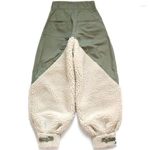 Pantalones de hombre KAPITAL 2023 invierno tendencia japonesa Panel de lana de cordero Amikaki ropa de trabajo pantalones casuales militares