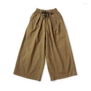 Pantalon masculin Kapital 2023Summer Coton décontracté en liberté grande taille large jambe sur mesure pantalon à cordon tissé pour hommes et femmes