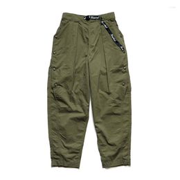 Pantalon pour hommes KAPITAL Tendance japonaise Lâche et confortable Cordon Micro Cone Plastron Armée Vert Casual