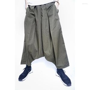 Mannen Broek Kapital Wijde Pijpen 2024 Zomer High Street Fashion Geplooide Losse Grote Casual Katoenen Elastische Taille Broek Voor vrouwen