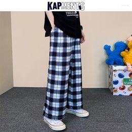 Pantalons pour hommes KAPMENTS hommes Plaid Harajuku Designer pantalons de survêtement 2023 hommes mode coréenne Baggy Vintage Joggers mâle Streetwear 5XL