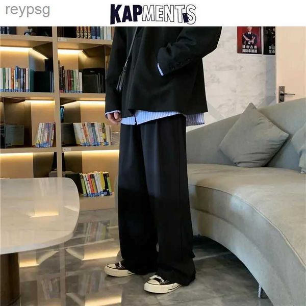 Pantalones para hombre Kapments - Pantalones deportivos de pierna ancha para hombre, pantalones harén holgados Harajuku, traje para correr en la calle japonesa, moda coreana, negro, 2023 YQ240115