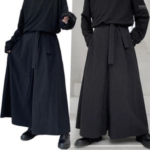 Pantalones de hombre Uniformes de Kendo Ropa de artes marciales Aikido Suelto Gótico Hakama Hombres Pantalones de pierna ancha de talla grande Drak22