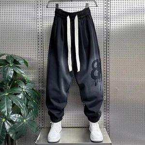 Pantalones para hombres Coreano Otoño Invierno Carta Imprimir Moda Calle Hip-Hop Pantalón Gradiente Pantalones negros Diseñador Hombres Ropa Pantalones