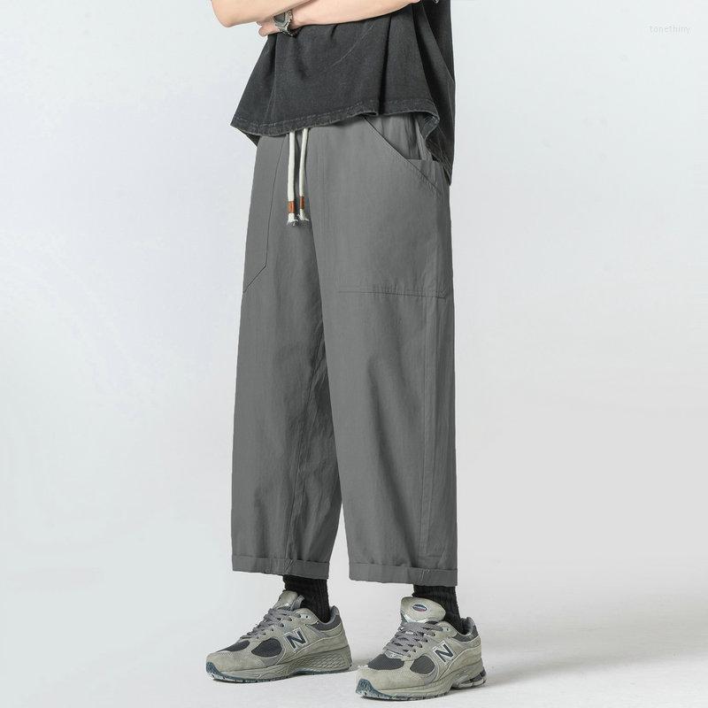 Pantaloni da uomo Pantaloni da uomo alla moda coreani Pantaloni da jogging casual in cotone a gamba larga Hip Hop Pantaloni cargo larghi da uomo Streetwear