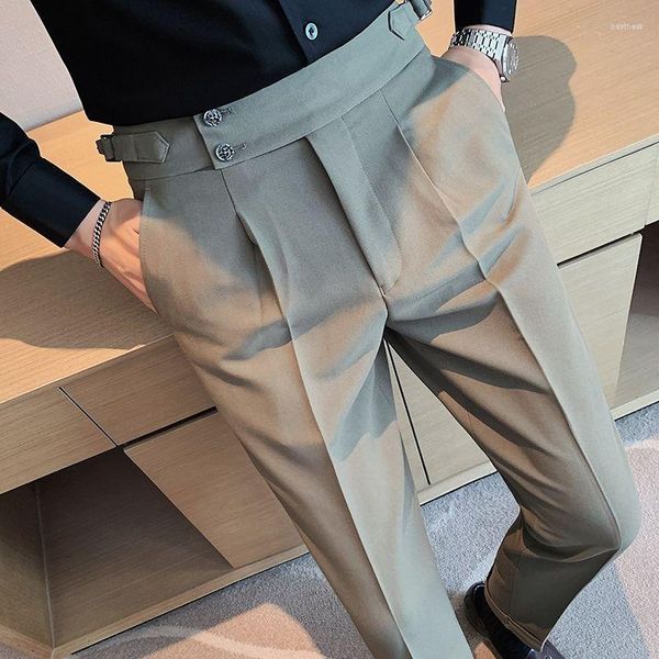 Pantalones de Hombre moda coreana traje delgado primavera otoño negocios Casual sólido Pantalones rectos alta calidad Pantalones Hombre 29-36
