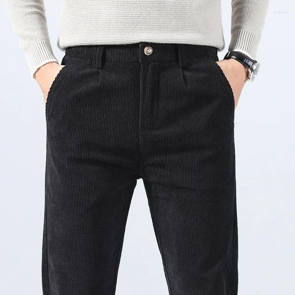 Pantalons pour hommes Style coréen Pantalon en velours côtelé Printemps Automne Casual Classique Mode Stretch Slim Fit Travail d'affaires