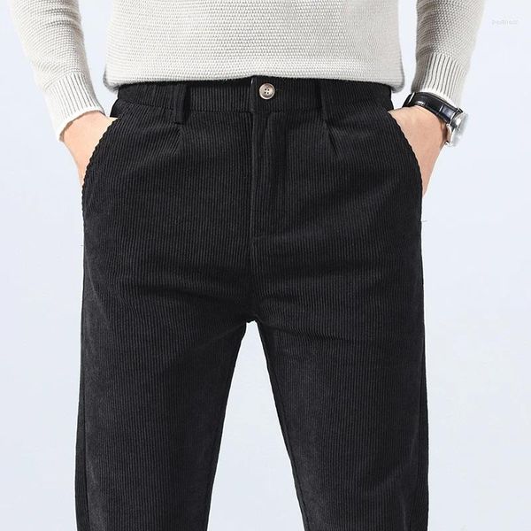 Pantalones De Hombre Pantalones De Pana De Estilo Coreano Primavera Otoño Casual Moda Clásica Estiramiento Slim Fit Trabajo De Negocios