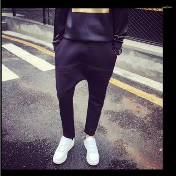 Pantalones para hombres Versión coreana de Hip-Hop Deportes sueltos Marea casual Colapso de gama baja Gran entrepierna Tamaño grande