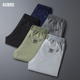 Pantalones de hombre KUBRO 2023 Al aire libre Secado rápido Verano Sección delgada Deportes elásticos Ocio Seda de hielo Montañismo Largo Longitud total 230711