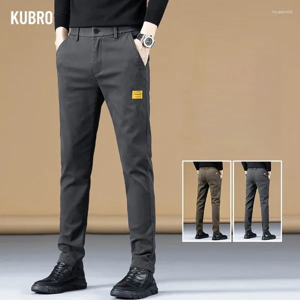 Pantalon pour hommes Kubro 2024 Automne Cosy Coton Business Casual Hommes Droite Slim Fit Élégant Marque De Mode Vêtements Élasticité Pantalon