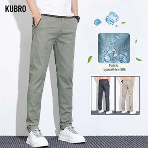 Pantalon masculin Kubro Fashion High Quality Mens Slim Fit Straight 2024 Corée Summer New Office Casual Q240429