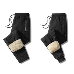 Pantalons pour hommes Pantalons décontractés à la mode en polaire d'agneau Pantalons de sport épais en polaire pour hommes Coupe-vent Leggings chauds Vêtements d'extérieur Pantalons droits
