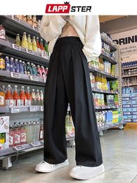 Pantalon homme LAPPSTER celana kaki lebar mode Corée pria 2023 Harem kasual longgar hitam JOGGER pakaian jalanan Jepang olahraga 5XL 230509