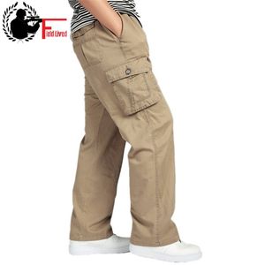Pantalons pour hommes Grande taille Big 4xl 5xl 6xl Plus Summer Men Taille élastique Multi Pocket Long Baggy Straight Cargo Jogger Pantalon Homme 210715
