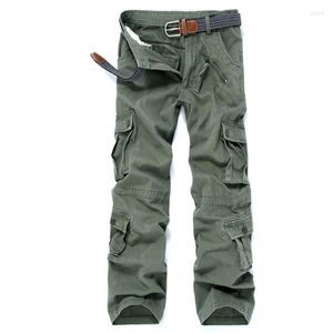 Herenbroeken groot formaat seizoensgebonden groene camouflage losse multi pocket katoenen overalls casual heren broek