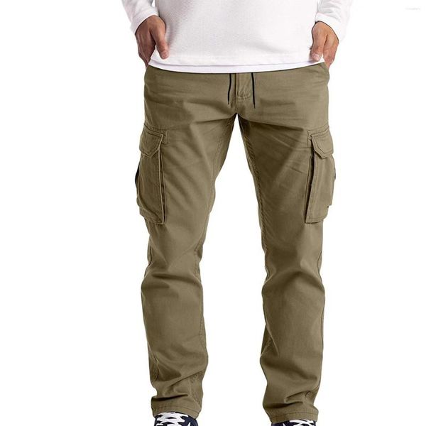 Pantalons pour hommes Dernier printemps et automne Cargo grande taille coton jeunesse lanière sous-vêtements décontractés lâche droite