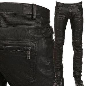 Pantalons pour hommes pantalons en cuir hommes moto noir hommes mode PU équitation étanche moteur motard mâle rue grande taille13049