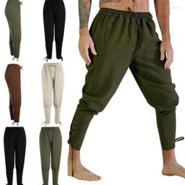 Pantalons pour hommes jambe pansement lâche couleur unie pantalons de survêtement printemps automne mode Streetwear mâle cordon Leggings M-3XL