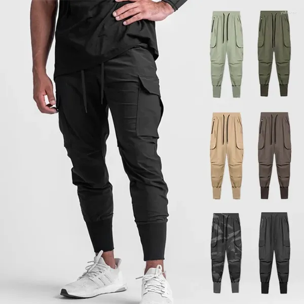 Pantalons pour hommes loisirs marque à la mode séchage rapide pour hommes avec plusieurs poches et cheville élastique pantalons de survêtement de sport survêtement