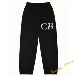 Herenbroekenbrief Jacquard Loose Cole Buxton Gebreide broek Mannen vrouwen Hoge kwaliteit Black Gray Sweatpants Loose Design9955SSS