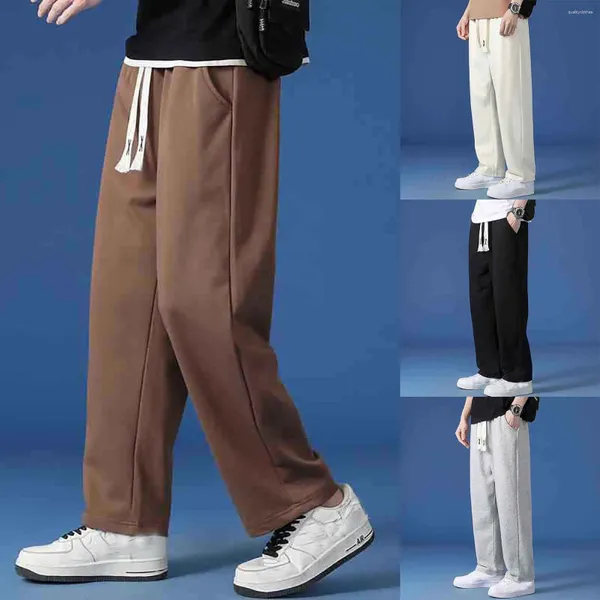 Pantalon masculin pantalon de survêtement léger hommes décontractés avec des poches joggers de jambe droite