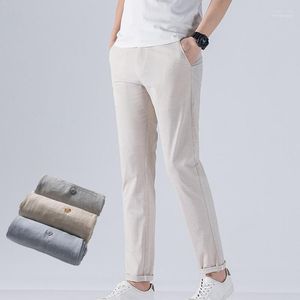 Pantalones de hombre Pantalones de lino para hombre Pantalones de playa informales con tallas grandes y altas Pantalón de vestir de algodón con frente plano y corte entallado para hombre Ropa para hombre Chinos azul