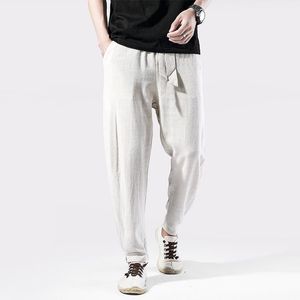 Herenbroek Linnen Mannen Zomer Casual Harem Pant Streetwear Mens Joggingbroek Traditionele Chinese Vintage Broek Pantalons Homme