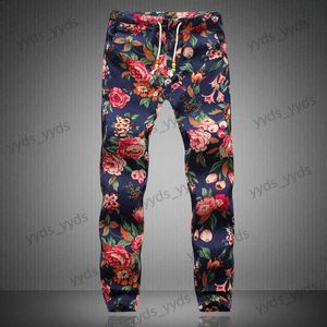 Pantalons en lin pour hommes, nouvelle mode pour hommes, imprimé Floral, jogging, décontracté, été, pantalons de survêtement, T231122, 2023
