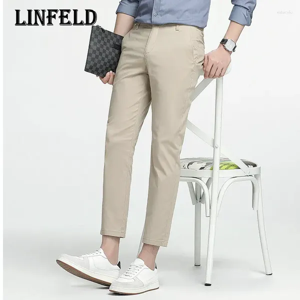 Pantalon masculin Linfeld Coton Mens Cotton Mens Couleur Couleur Slim Slime Fashion Spring Automne High Quality Classic Business Pant