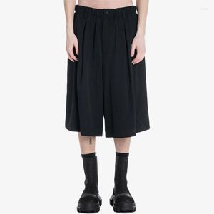 Herenbroeken Losse zwarte cropped broek Eenvoudig Japans Retro Avant-garde Trendy Wijde pijpen Knielengte Recht