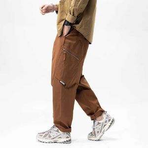 Herenbroek losse casual broek heren ins mode street zomer in Japanse stijl kunst volledig matched large pocket jacketl2405