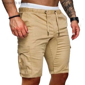 Pantalones de hombre Pantalones sueltos casuales con correa Pantalones cortos casuales Pantalones cargo Pantalones casuales juveniles con múltiples bolsillos T240108