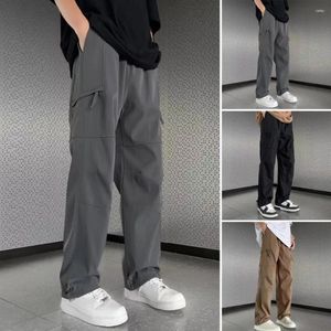 Pantalons pour hommes Coupe ample Hommes Streetwear Jambe large avec multi-poches Tissu doux et respirant pour un style de confort décontracté