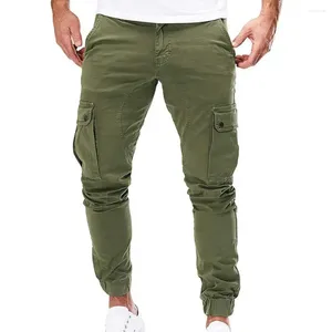 Pantalon Cargo coupe ample pour hommes, avec plusieurs poches, ceinture élastique, longueur cheville, confortable et élégant